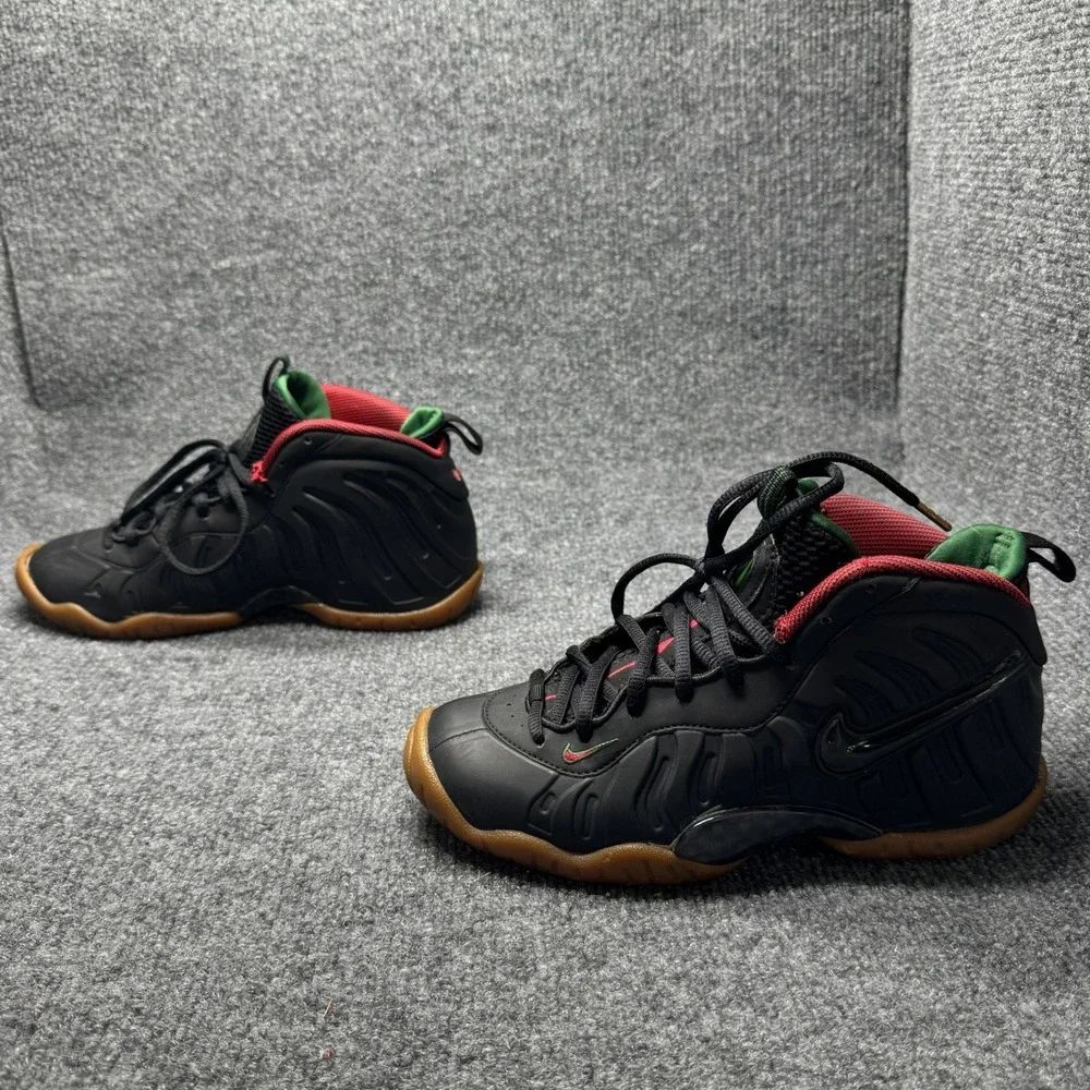 Nike Air Foamposite Pro Kids 4.5Y Black Gucci Gym Red Gorge Green 644792-004